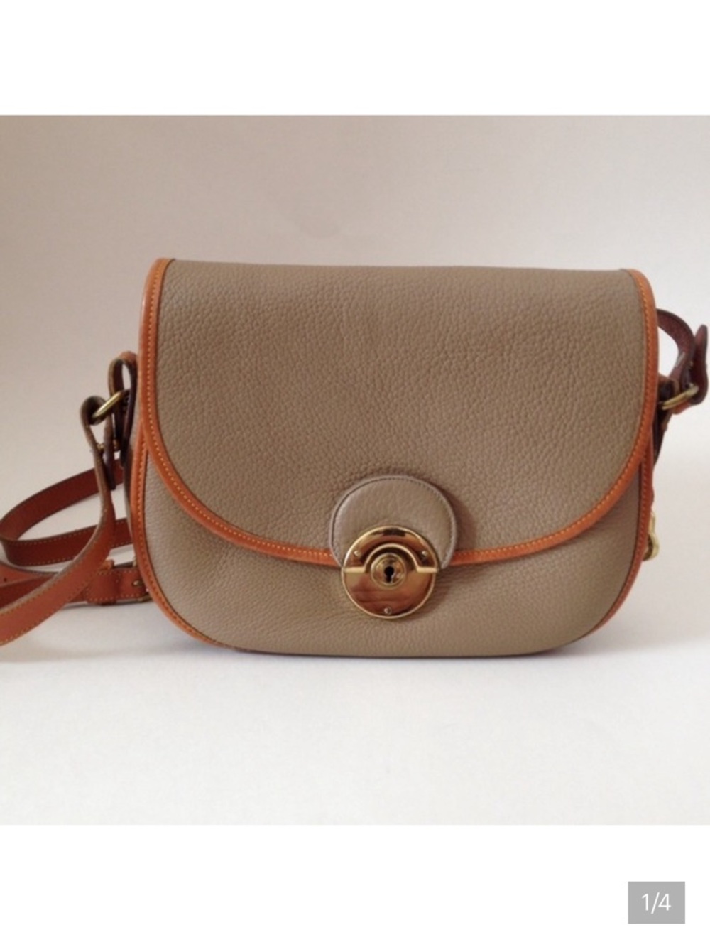 Dooney & Bourke Taupe Crossbody with Tan Trim